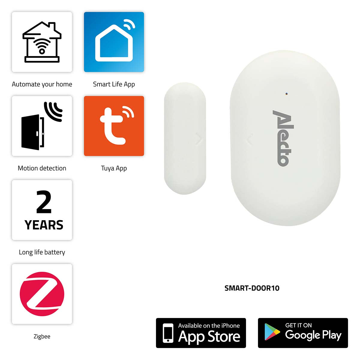 SMART-DOOR10 Smarter Zigbee Tür-/Fensterkontaktsensor