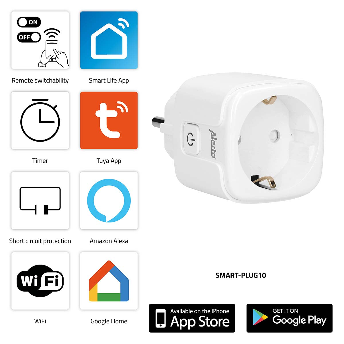 SMART-PLUG10 Smart Wi-Fi Steckdose 16A 3680W