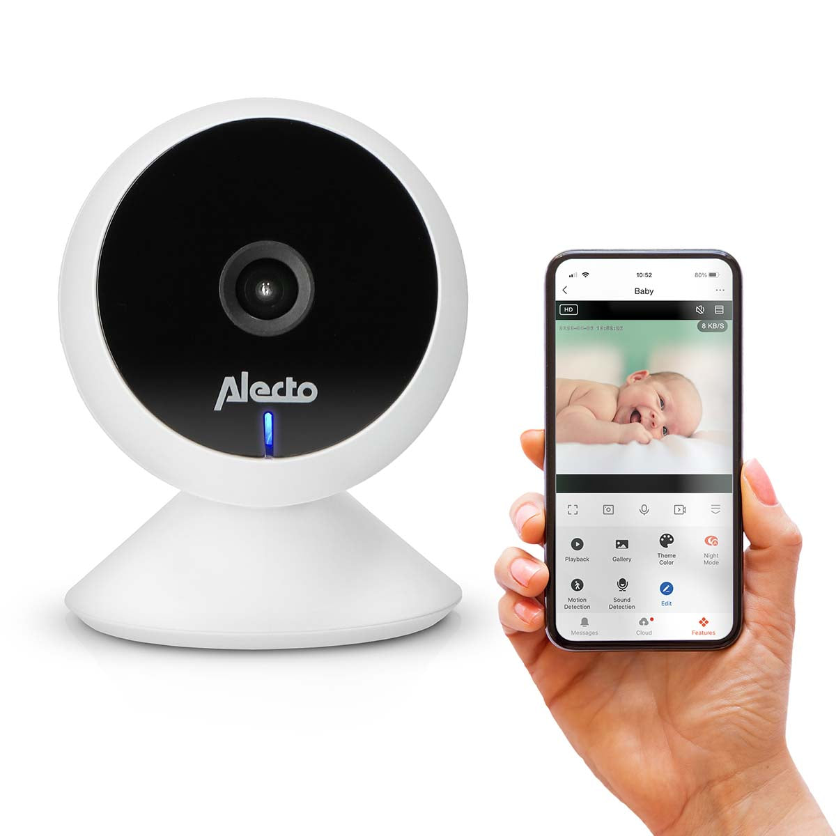 Wi-Fi-Babyphone mit Kamera Weiß
