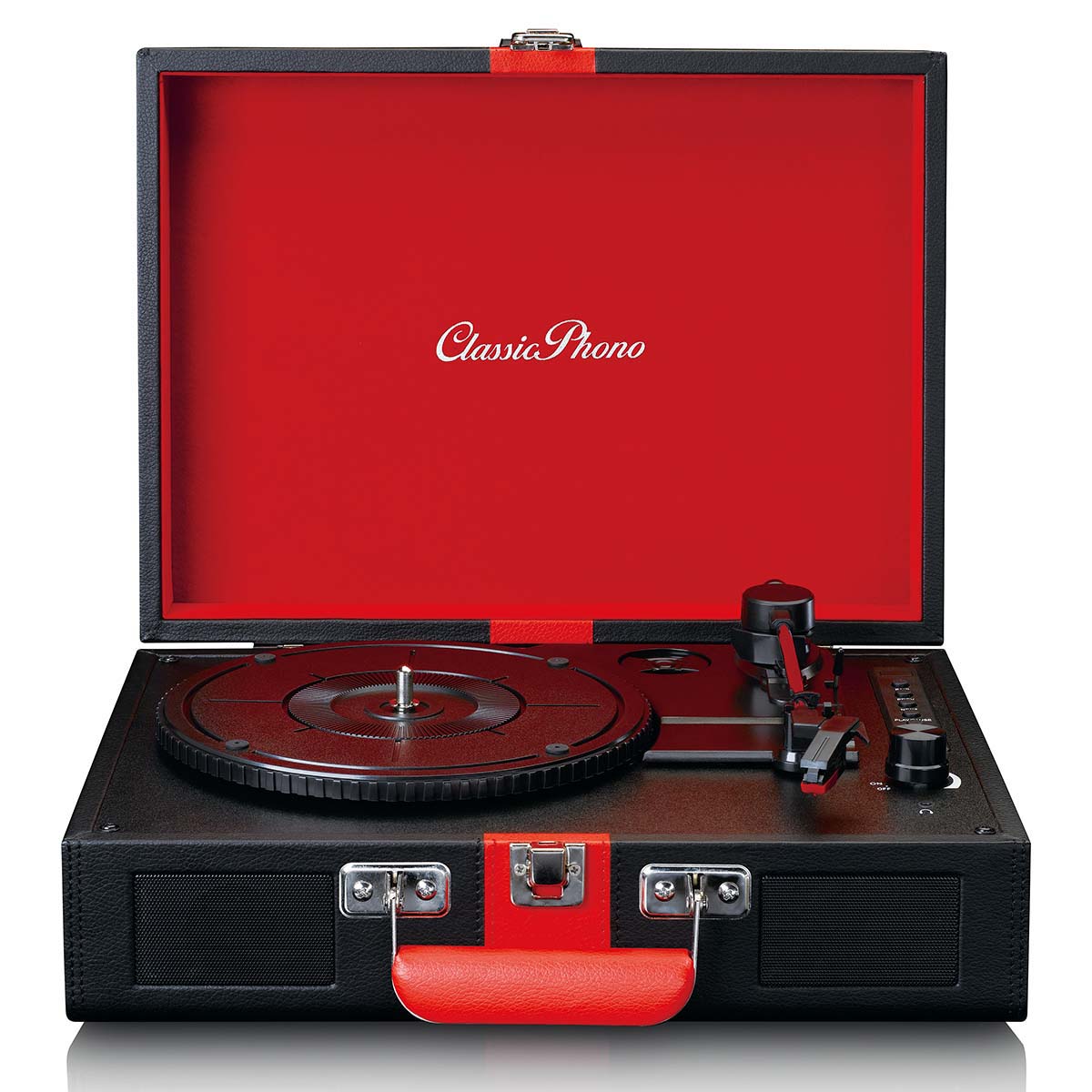 Record Player with Bluetooth® reception and built in speakers Black / Red