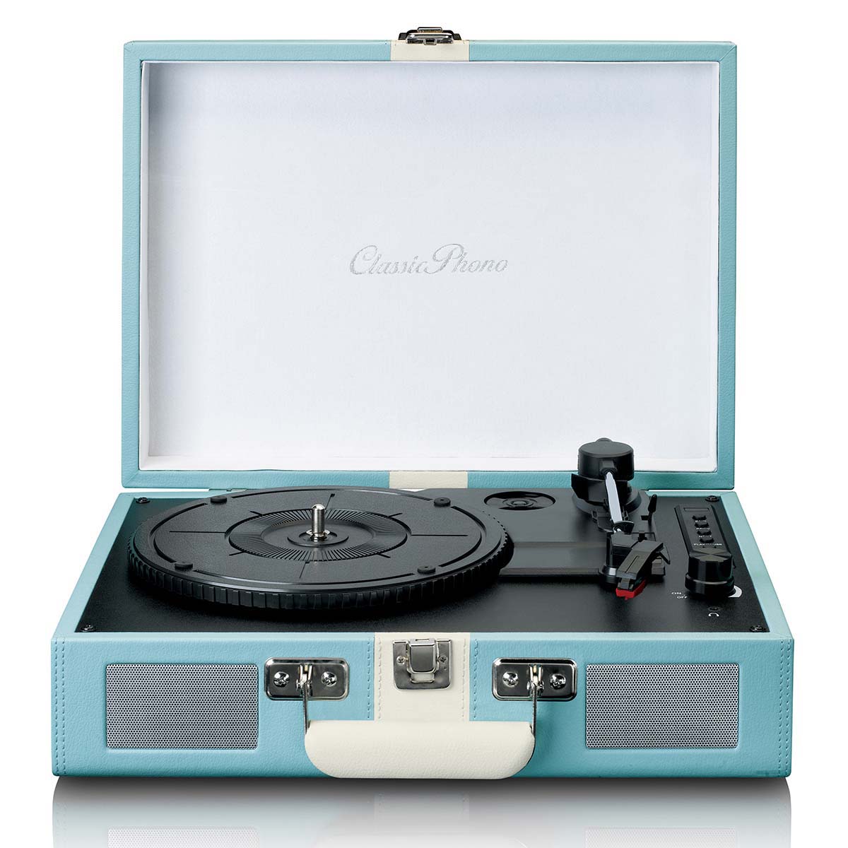 Record Player with Bluetooth® reception and built in speakers Blue / White