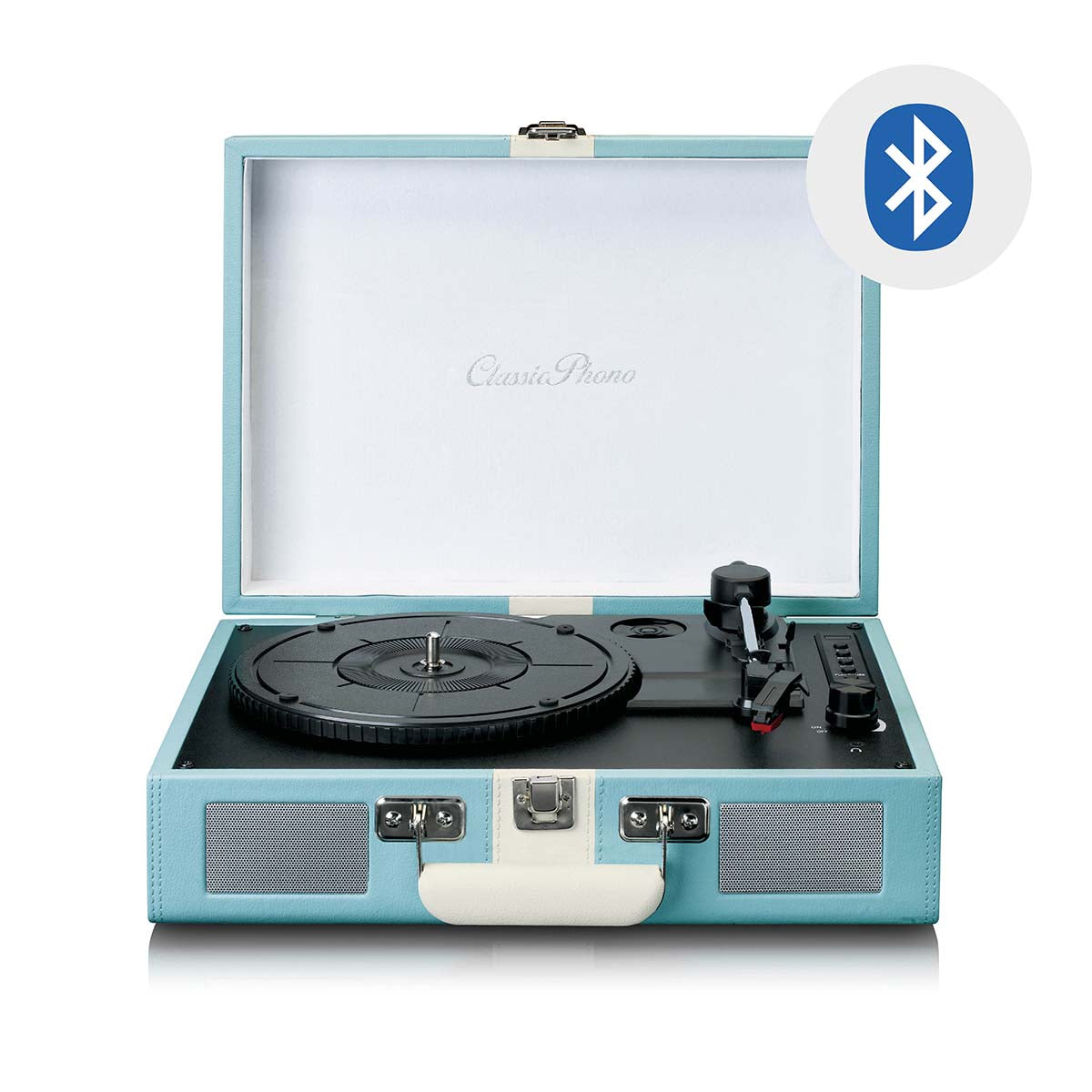 Record Player with Bluetooth® reception and built in speakers Blue / White