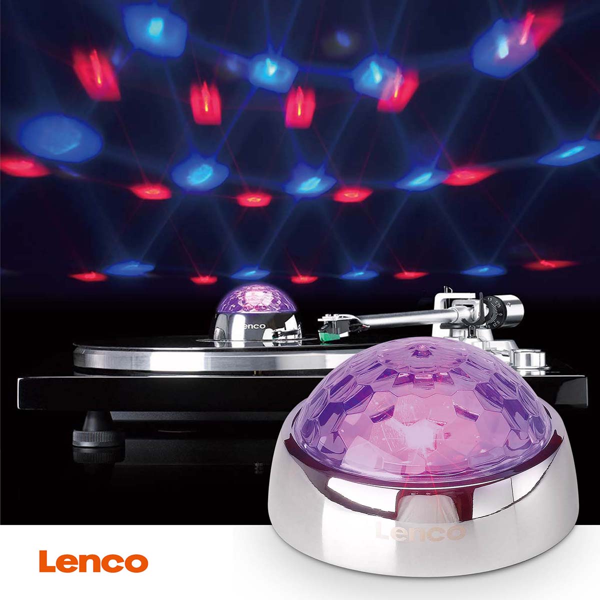 Mittelstabilisator mit Party LED Light für Plattenspieler Silber