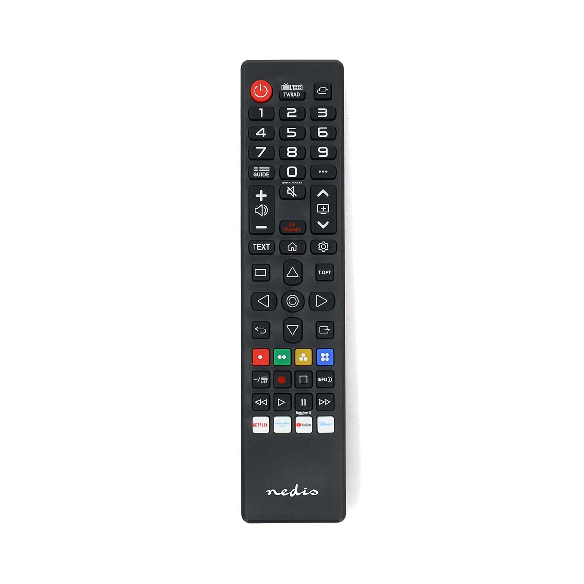 Ersatz Fernbedienung | Passend für: LG | Vorprogrammiert | 1 Gerät | Amazon Prime / Disney + Button / Netflix Button / Rakuten TV Button | Infrarot | Schwarz