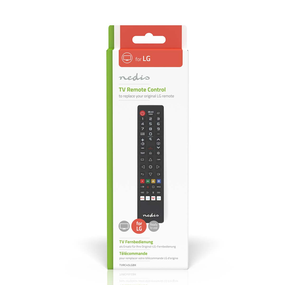 Ersatz Fernbedienung | Passend für: LG | Vorprogrammiert | 1 Gerät | Amazon Prime / Disney + Button / Netflix Button / Rakuten TV Button | Infrarot | Schwarz