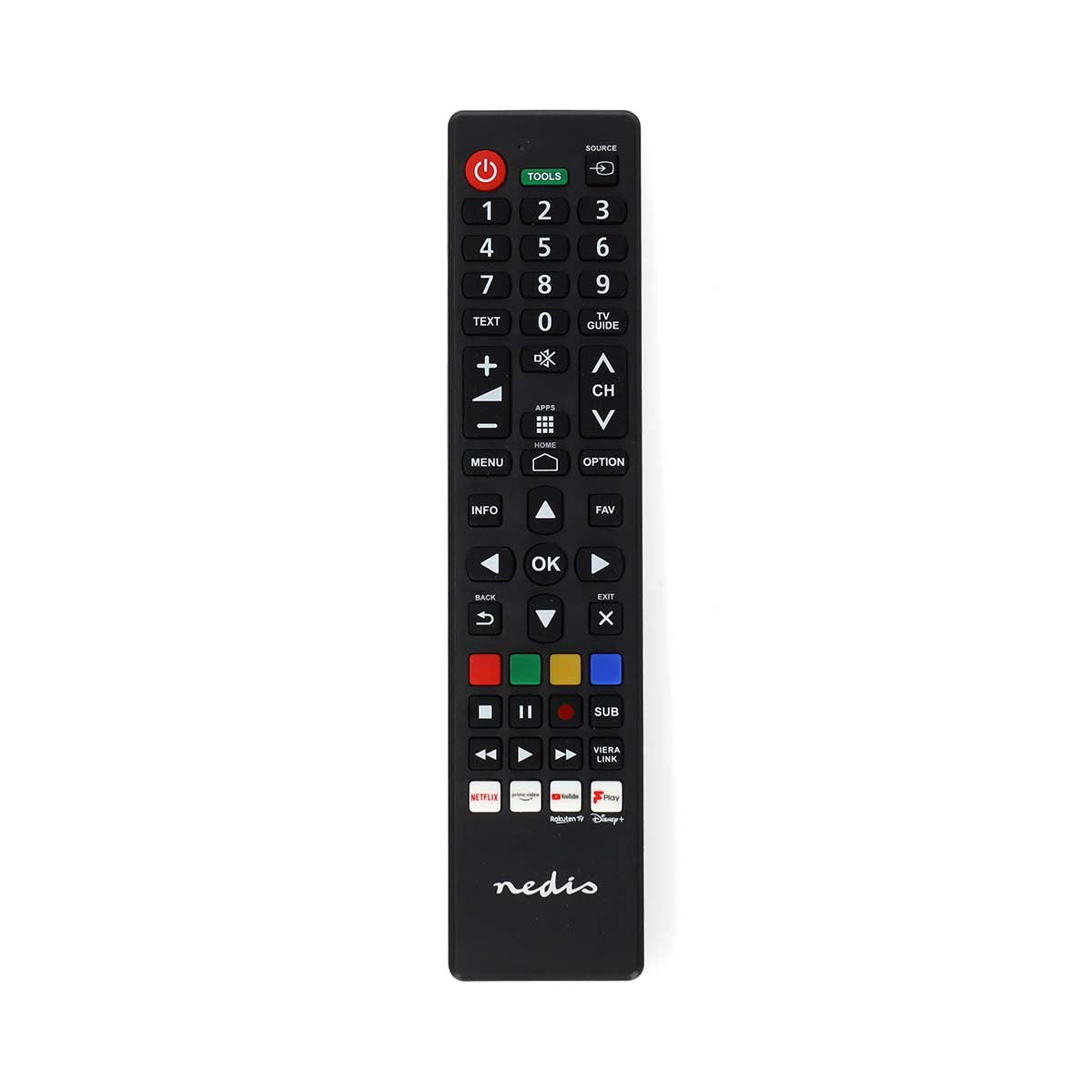 Ersatz Fernbedienung | Passend für: Panasonic / Sharp | Vorprogrammiert | 1 Gerät | Amazon Prime / Disney + Button / Netflix Button / Rakuten TV Button / Youtube Button | Infrarot | Schwarz
