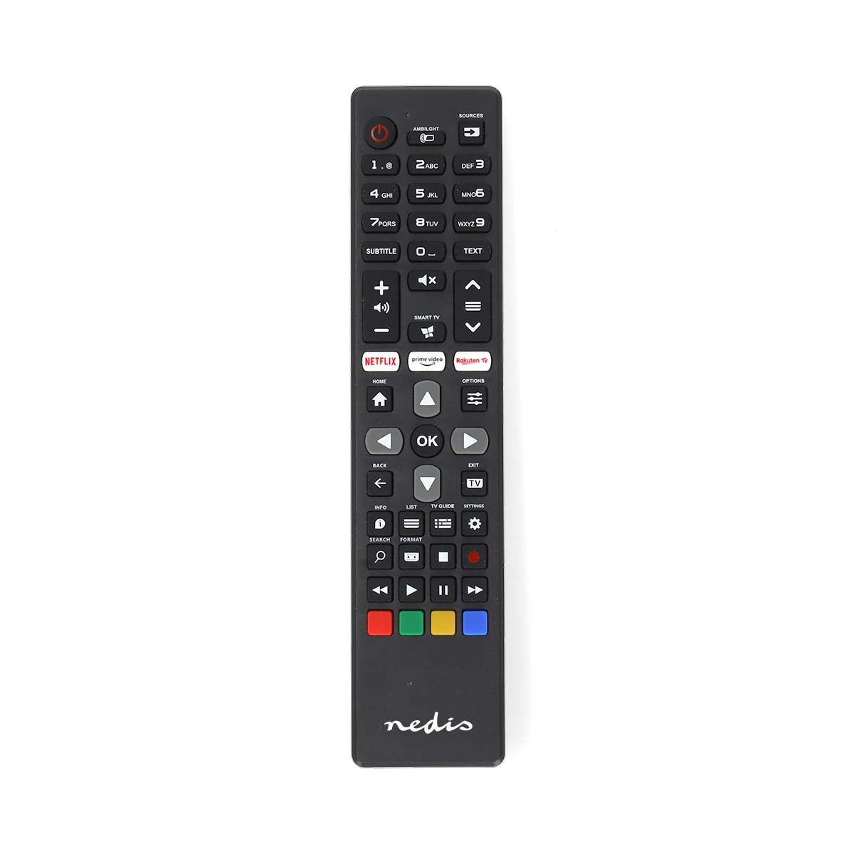 Ersatz Fernbedienung | Passend für: Philips | Vorprogrammiert | 1 Gerät | Amazon Prime / Netflix Button / Rakuten TV Button / Smart Hub Button | Infrarot | Schwarz