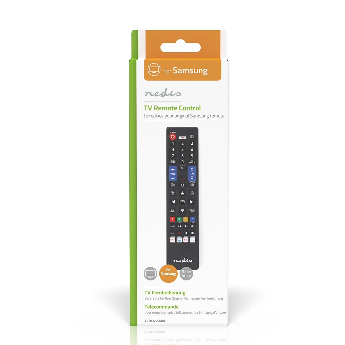 Ersatz Fernbedienung | Passend für: Samsung | Vorprogrammiert | 1 Gerät | Amazon Prime / Disney + Button / Netflix Button / Smart home Button / Youtube Button | Infrarot | Schwarz