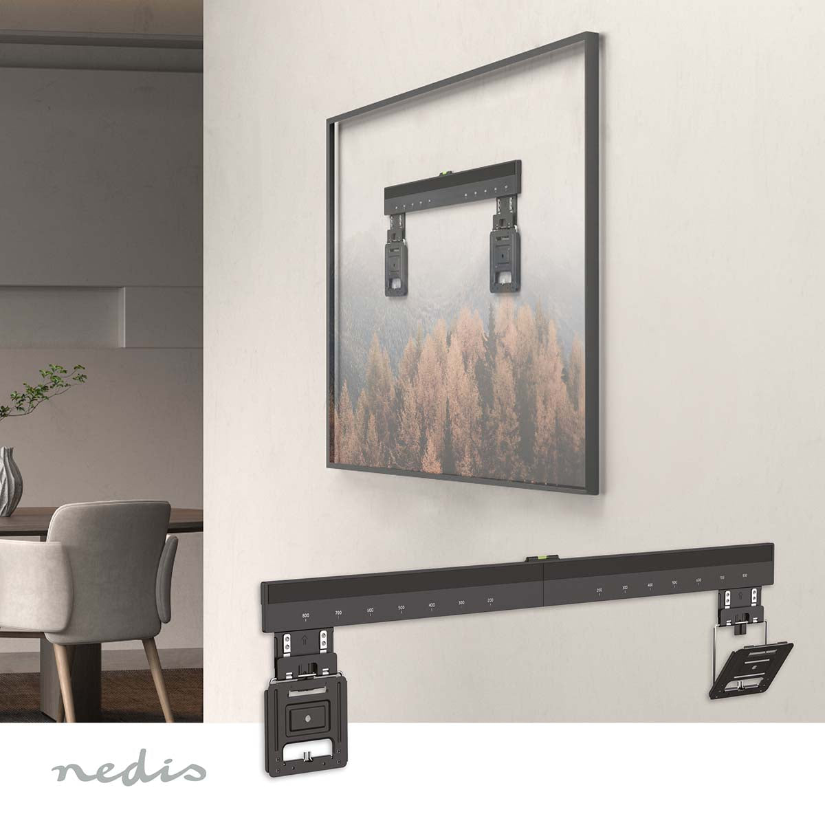Feste TV-Wandhalterung | 43 - 100 " | maximal unterstützes Bildschirmgewicht: 75 kg | Minimaler Wandabstand: 9.50 mm | Stahl | Schwarz
