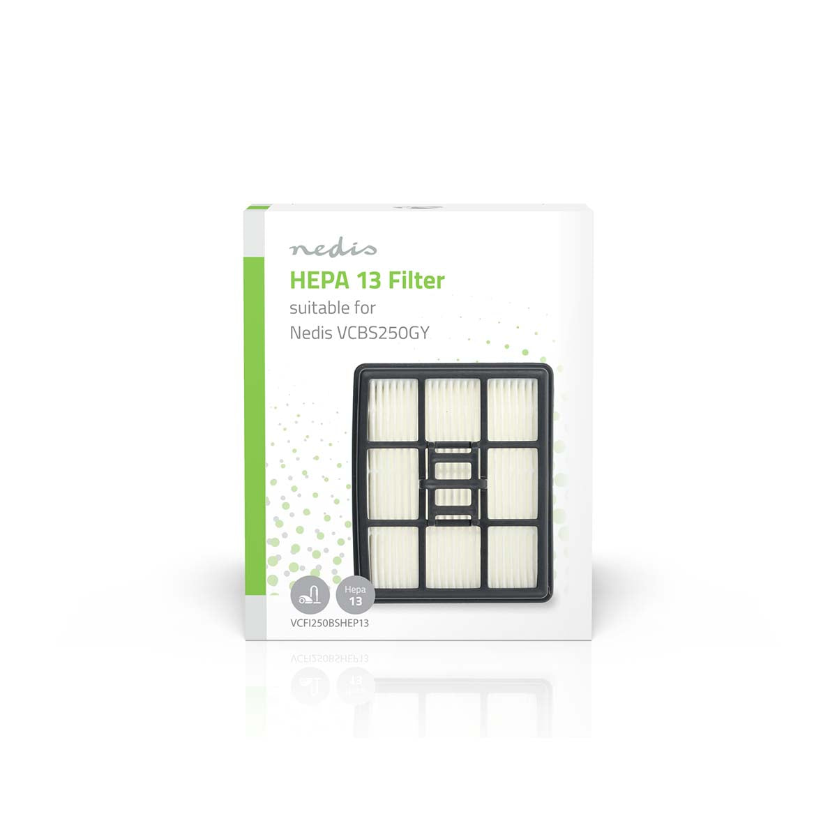 Ersatz-Aktiv HEPA Filter | Ersatz für: Nedis | Schwarz / Weiss