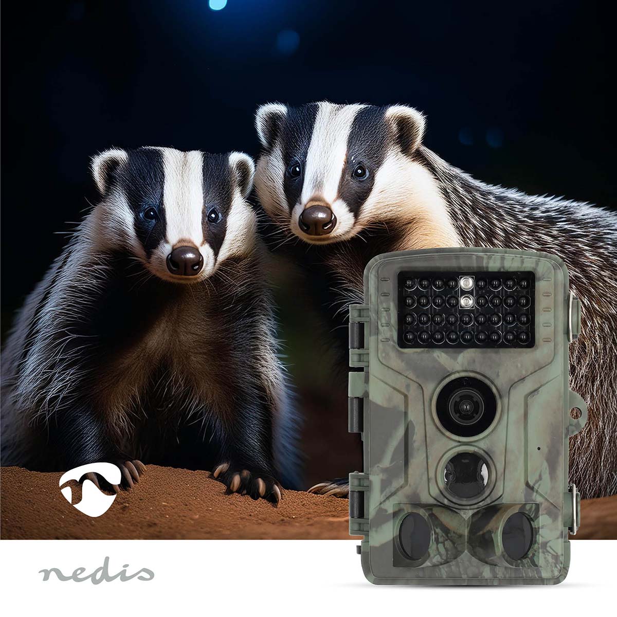 Wildlife Kamera | 4K@10fps | 50 MPixel | 5 MPixel CMOS | IP65 | Schwarz No-Glow IR | Nachtsicht | Blickwinkel: 60 ° | Bewegungssensor | Erfassungswinkel: 130 ° | Erfassungsbereich: 20 m | Monitorgröße: 2.4 " | LCD Screen | Braun / Grün