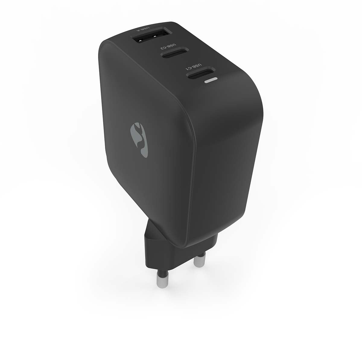 Netzladegerät | 100 W | GaN | PD3.0 | Schnellladefunktion | 2.5 / 3.0 / 5.0 A | Anzahl der Ausgänge: 3 | USB-A / 2x USB-C™ | Automatische Spannungswahl | Schwarz