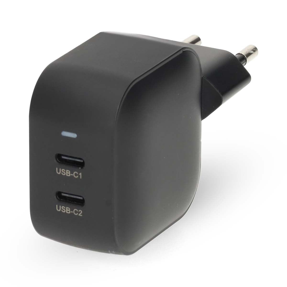 Netzladegerät | 45 W | GaN | PD3.0 | Schnellladefunktion | 2.25 A / 3.0 A | Anzahl der Ausgänge: 2 | 2x USB-C™ | Automatische Spannungswahl | Schwarz