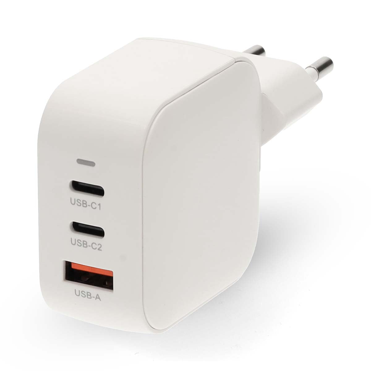 Netzladegerät | 70 W | GaN | PD3.0 | Schnellladefunktion | 1.5 / 2.25 A / 2.5 / 3.0 / 3.5 A | Anzahl der Ausgänge: 3 | USB-A / 2x USB-C™ | Automatische Spannungswahl | Weiss