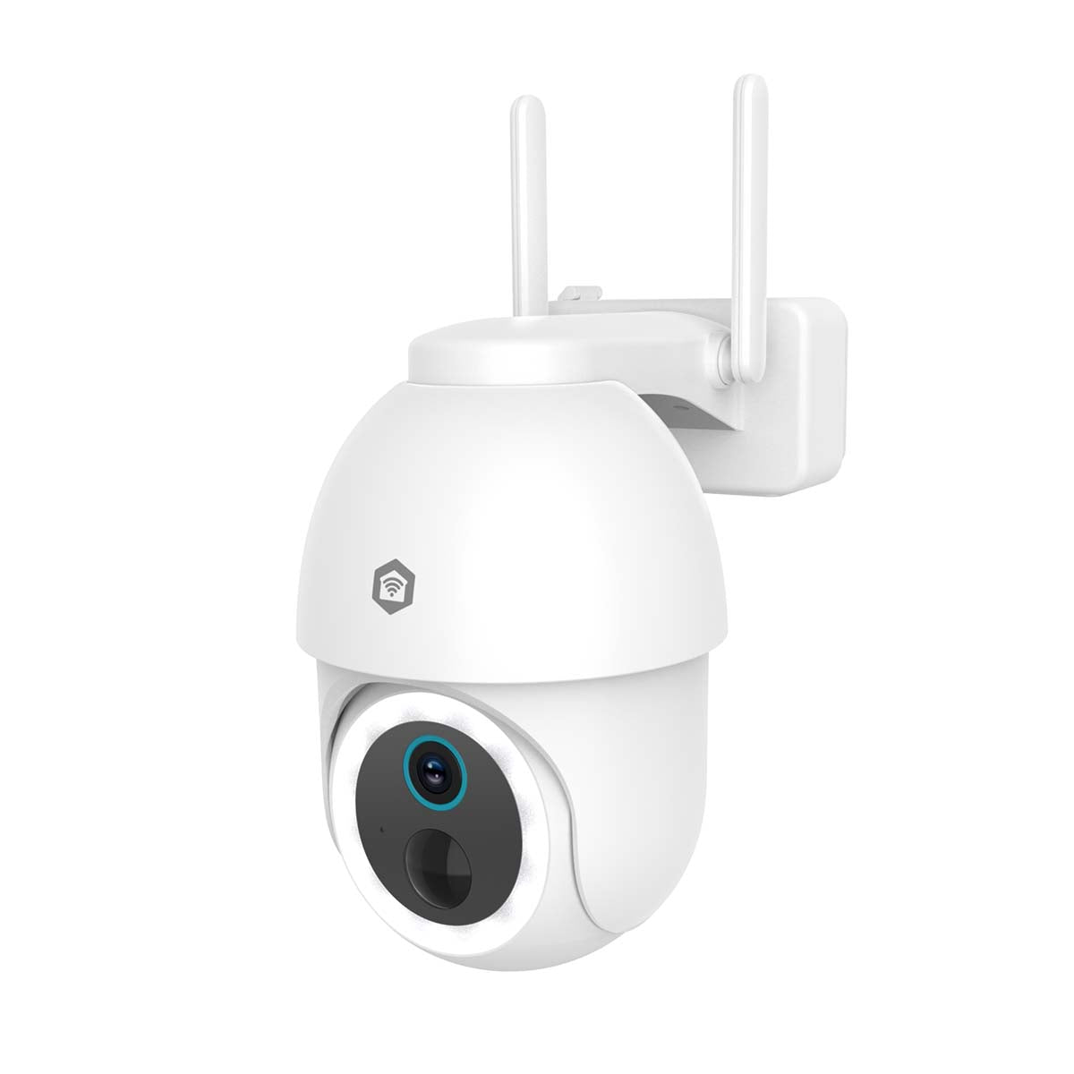 SmartLife Außenkamera | Wi-Fi | Spotlight | 3MP Full HD 1296p | Pan tilt | IP65 | Max. Batterie-Lebensdauer: 3 Monate | Cloud Storage (optional) / microSD (not enthalten) | 5 V DC | mit Bewegungssensor | Nachtsicht | Weiss