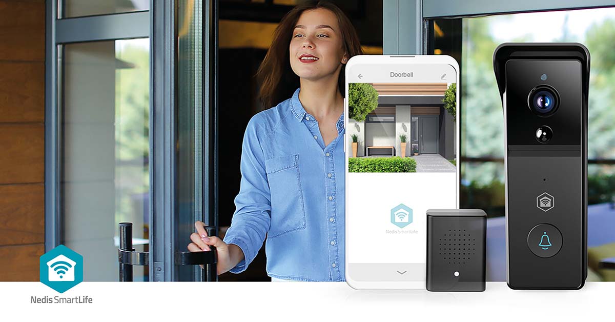 SmartLife Video-Türsprechanlage | Wi-Fi | Batteriebetrieben | 3MP Full HD 1296p | Cloud Storage (optional) / microSD (not enthalten) | IP44 | mit Bewegungssensor | Nachtsicht | Schwarz