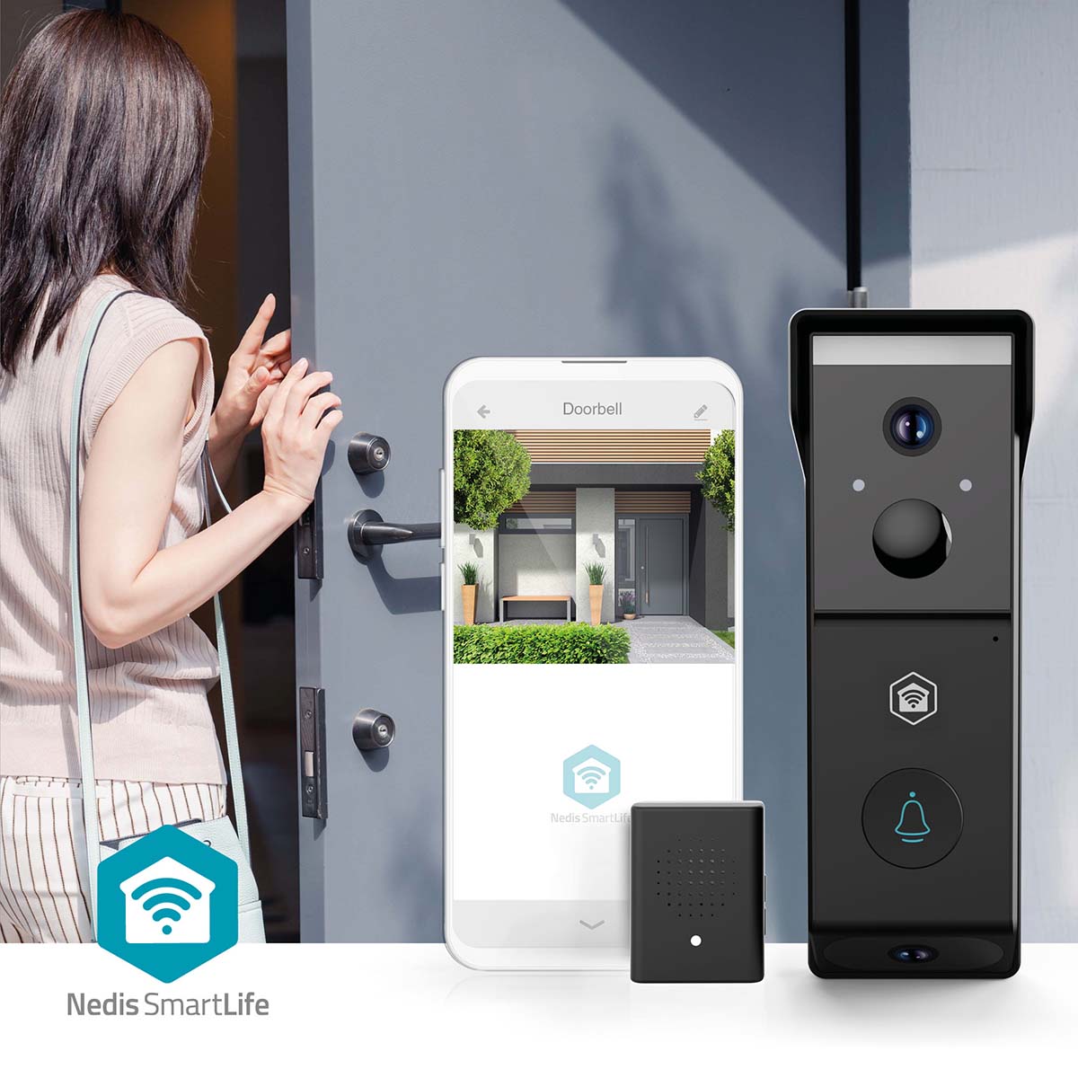 SmartLife Video-Türsprechanlage | Wi-Fi | Batteriebetrieben | Full HD 1080p | Cloud Storage (optional) / microSD (not enthalten) | IP54 | mit Bewegungssensor | Nachtsicht | Schwarz