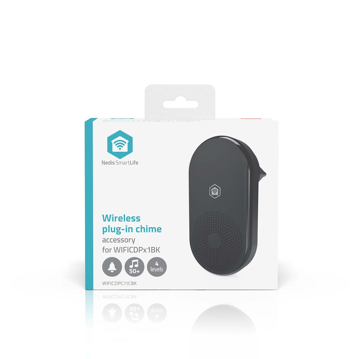 SmartLife Gong | 433 MHz | Zubehör für: WIFICDP11BK / WIFICDP21BK / WIFICDP31BK | Netzstromversorgung | 55 Klänge | 110 - 240 V AC 50/60 Hz | Verstellbares Volumen | Schwarz