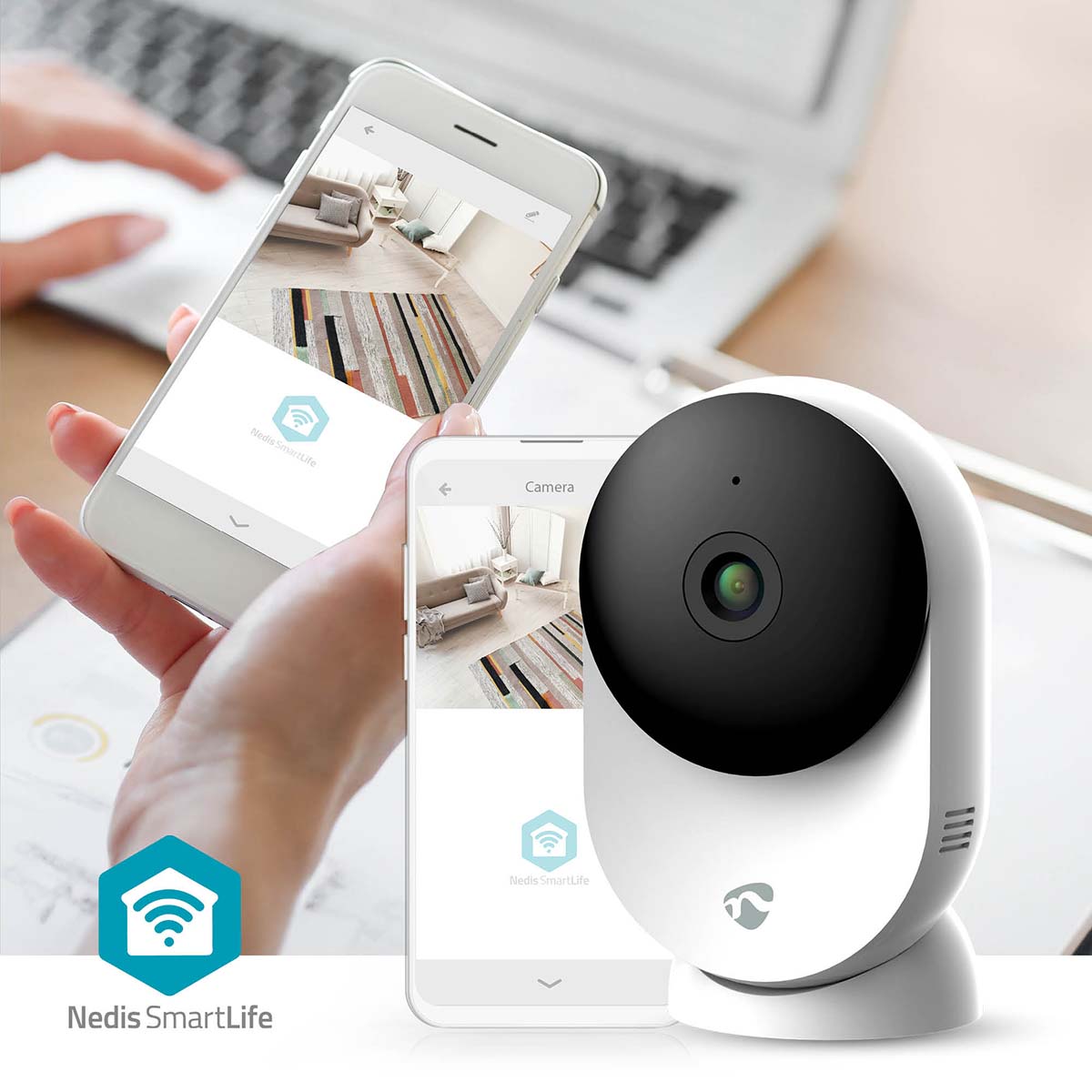 SmartLife Innenkamera | Wi-Fi | 3MP Full HD 1296p | Cloud Storage (optional) / microSD (not enthalten) / Onvif | mit Bewegungssensor | Nachtsicht | Weiss