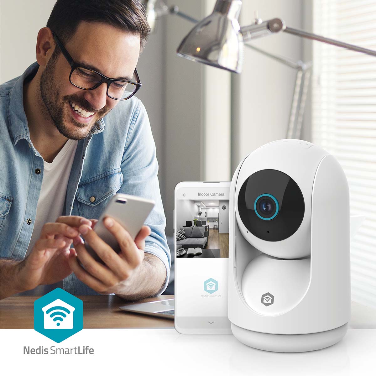 SmartLife Innenkamera | Wi-Fi | 3MP Full HD 1296p | Pan tilt | Cloud Storage (optional) / microSD (not enthalten) / Onvif | mit Bewegungssensor | Nachtsicht | Weiss