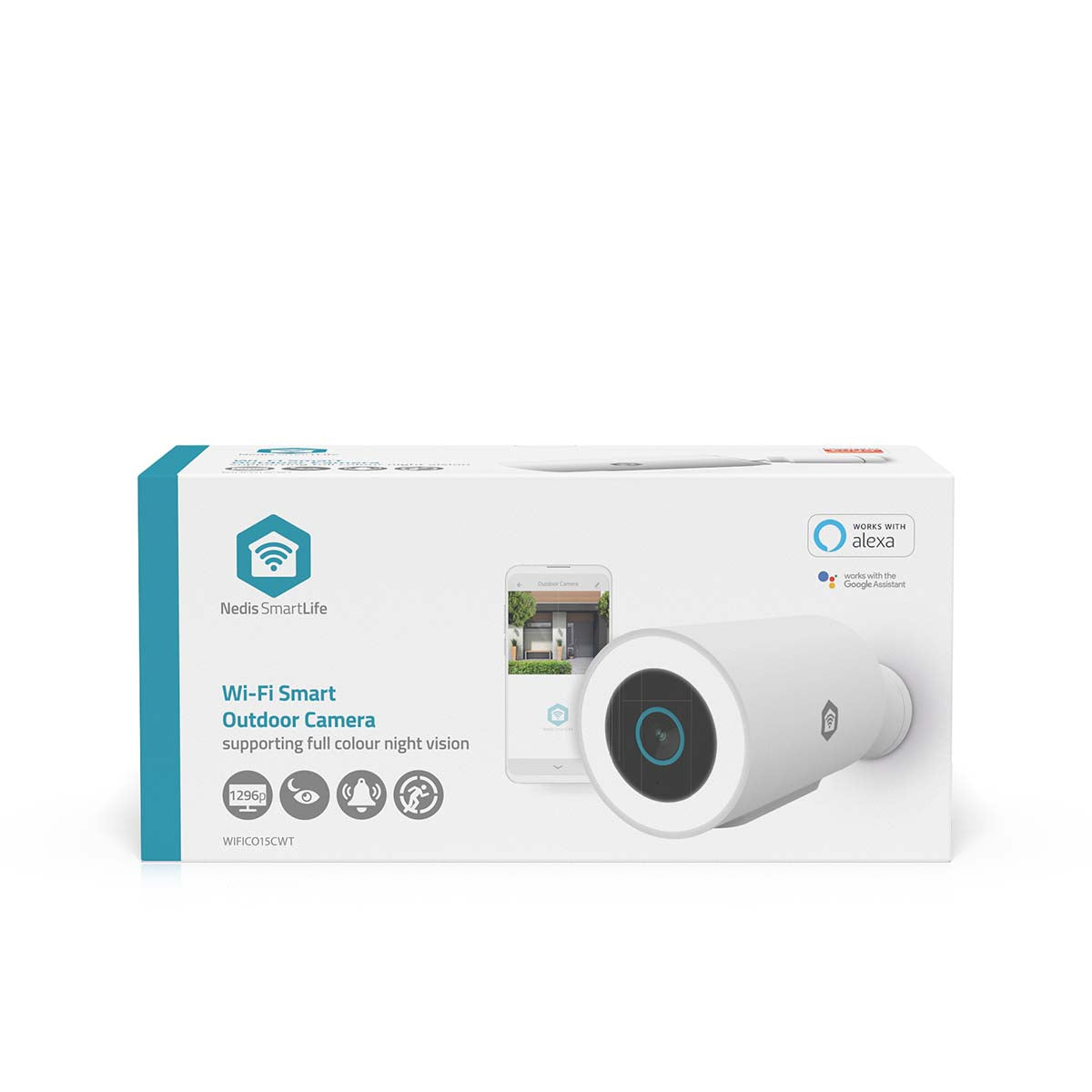 SmartLife Außenkamera | Wi-Fi | Spotlight | 3MP Full HD 1296p | IP65 | Cloud Storage (optional) / microSD (not enthalten) / Onvif | 5 V DC | mit Bewegungssensor | Nachtsicht | Weiss