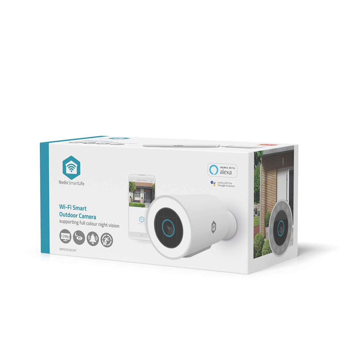 SmartLife Außenkamera | Wi-Fi | Spotlight | 3MP Full HD 1296p | IP65 | Cloud Storage (optional) / microSD (not enthalten) / Onvif | 5 V DC | mit Bewegungssensor | Nachtsicht | Weiss