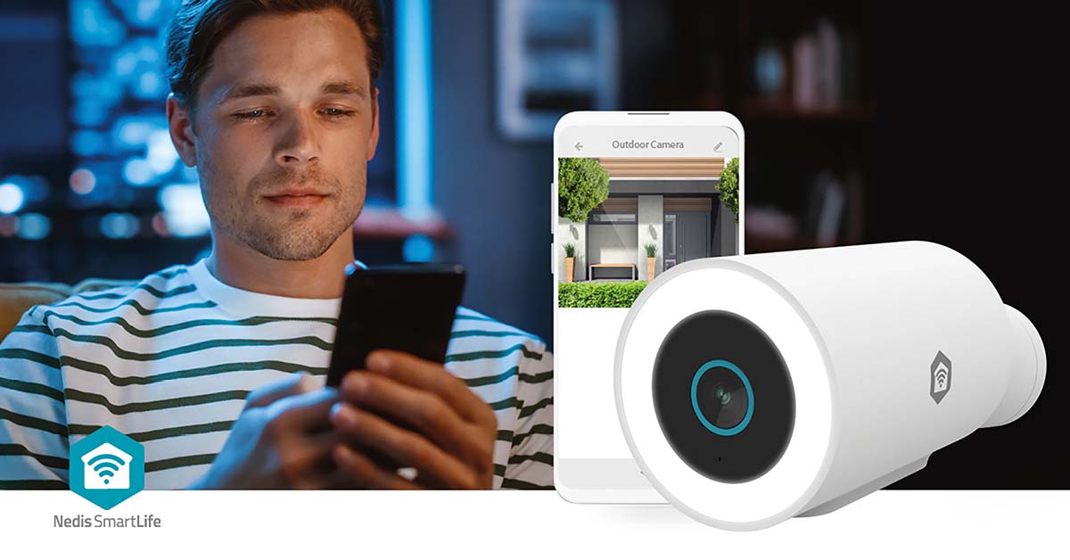 SmartLife Außenkamera | Wi-Fi | Spotlight | 3MP Full HD 1296p | IP65 | Cloud Storage (optional) / microSD (not enthalten) / Onvif | 5 V DC | mit Bewegungssensor | Nachtsicht | Weiss
