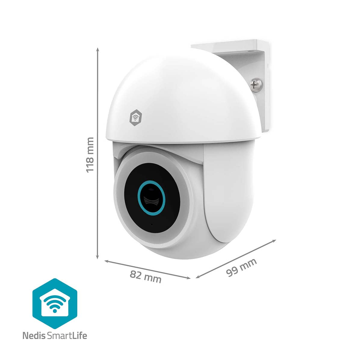 SmartLife Außenkamera | Wi-Fi | Spotlight | 3MP Full HD 1296p | Pan tilt | IP65 | Cloud Storage (optional) / microSD (not enthalten) / Onvif | 5 V DC | mit Bewegungssensor | Nachtsicht | Weiss