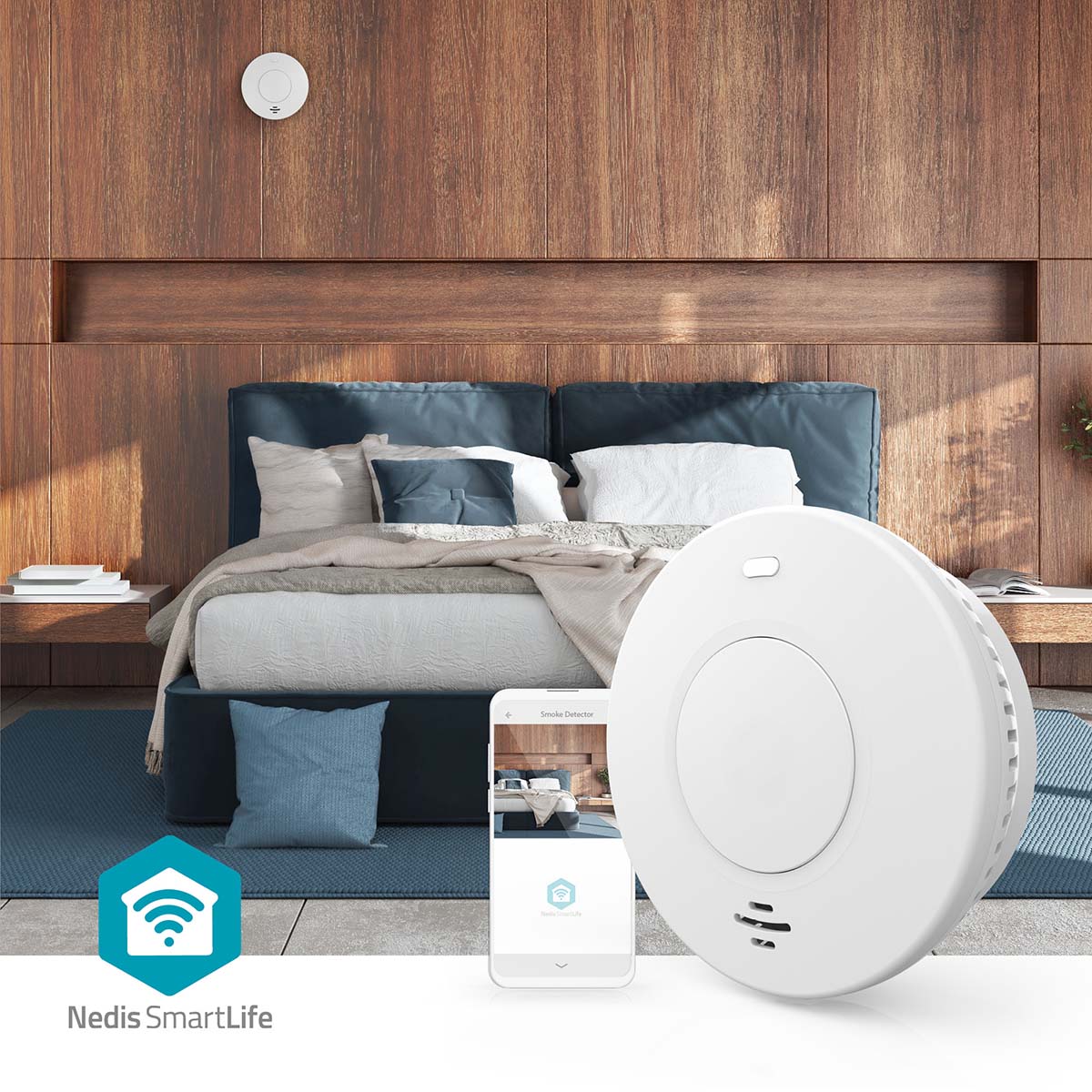 SmartLife Rauchmelder | Wi-Fi | Batteriebetrieben | Sensorlebensdauer: 10 Jahre | EN 14604 | Max. Batterie-Lebensdauer: 120 Monate | 85 dB | Weiss | 1 Stück