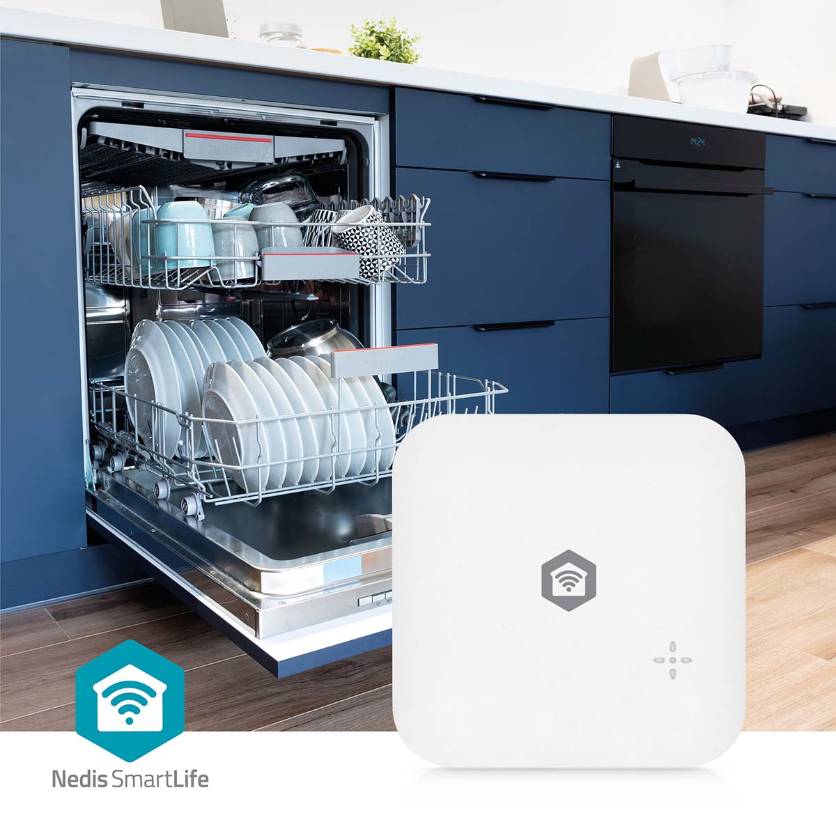 SmartLife Wassermelder | Wi-Fi | Batteriebetrieben | Verlängerung enthalten | Max. Batterie-Lebensdauer: 24 Monate | 80 dB | Weiss