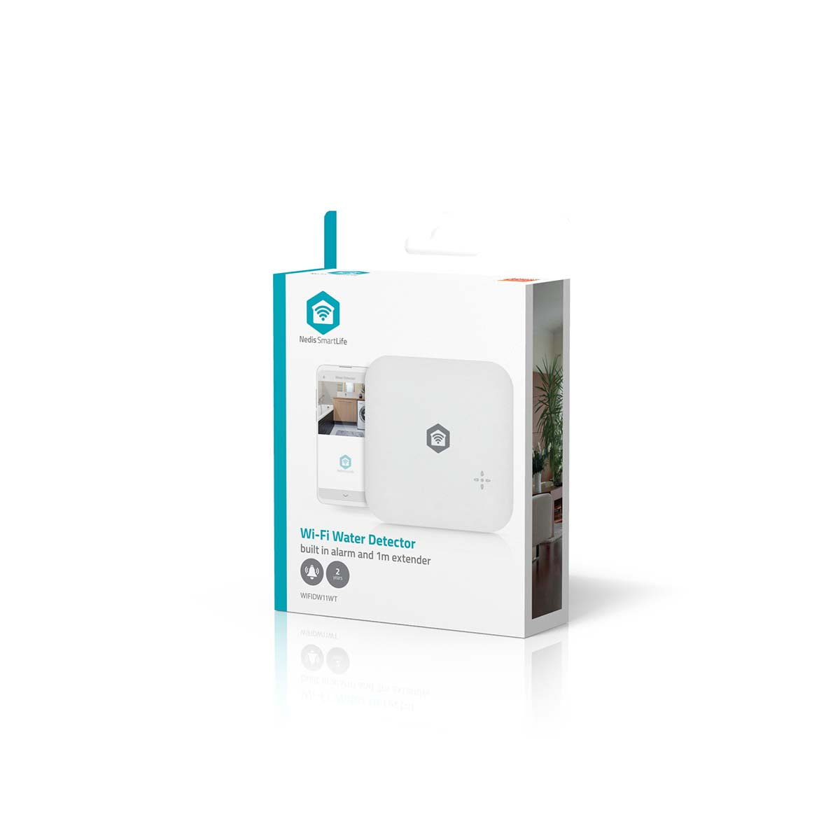 SmartLife Wassermelder | Wi-Fi | Batteriebetrieben | Verlängerung enthalten | Max. Batterie-Lebensdauer: 24 Monate | 80 dB | Weiss