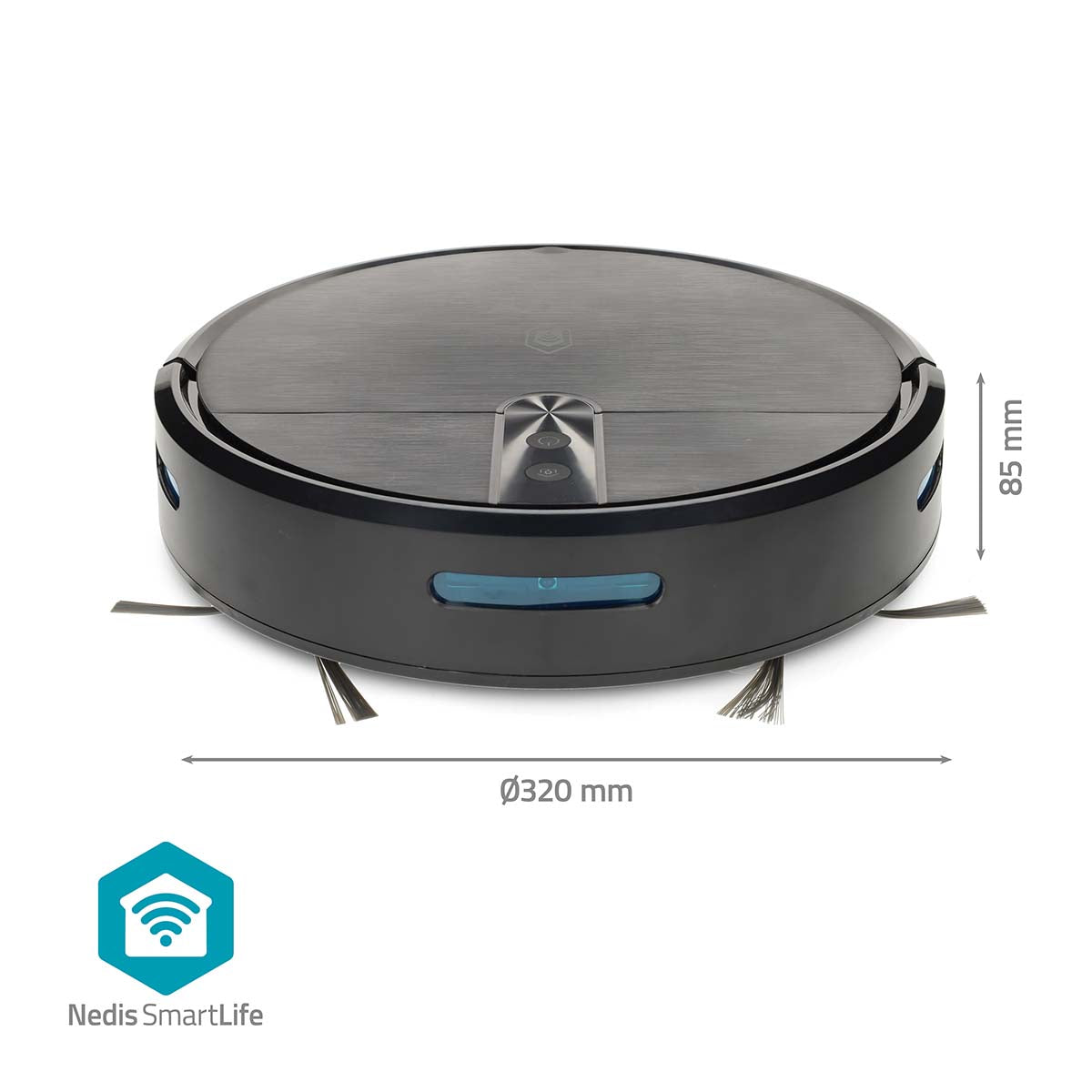 SmartLife Roboter-Staubsauger | Random | Wi-Fi | Kapazität Auffangbehälter: 0.6 l | Automatisches Laden | Maximale Betriebszeit: 2 Std | Schwarz | Android™ / IOS