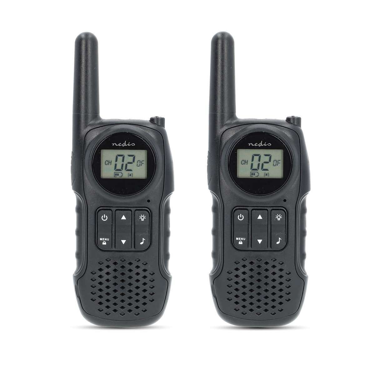 Walkie-Talkie-Set | 2 Hörer | Bis zu 10 km | Frequenzkanäle: 8 | PTT / VOX | Bis zu 3 Hours | Kopfhörerausgang | Schwarz