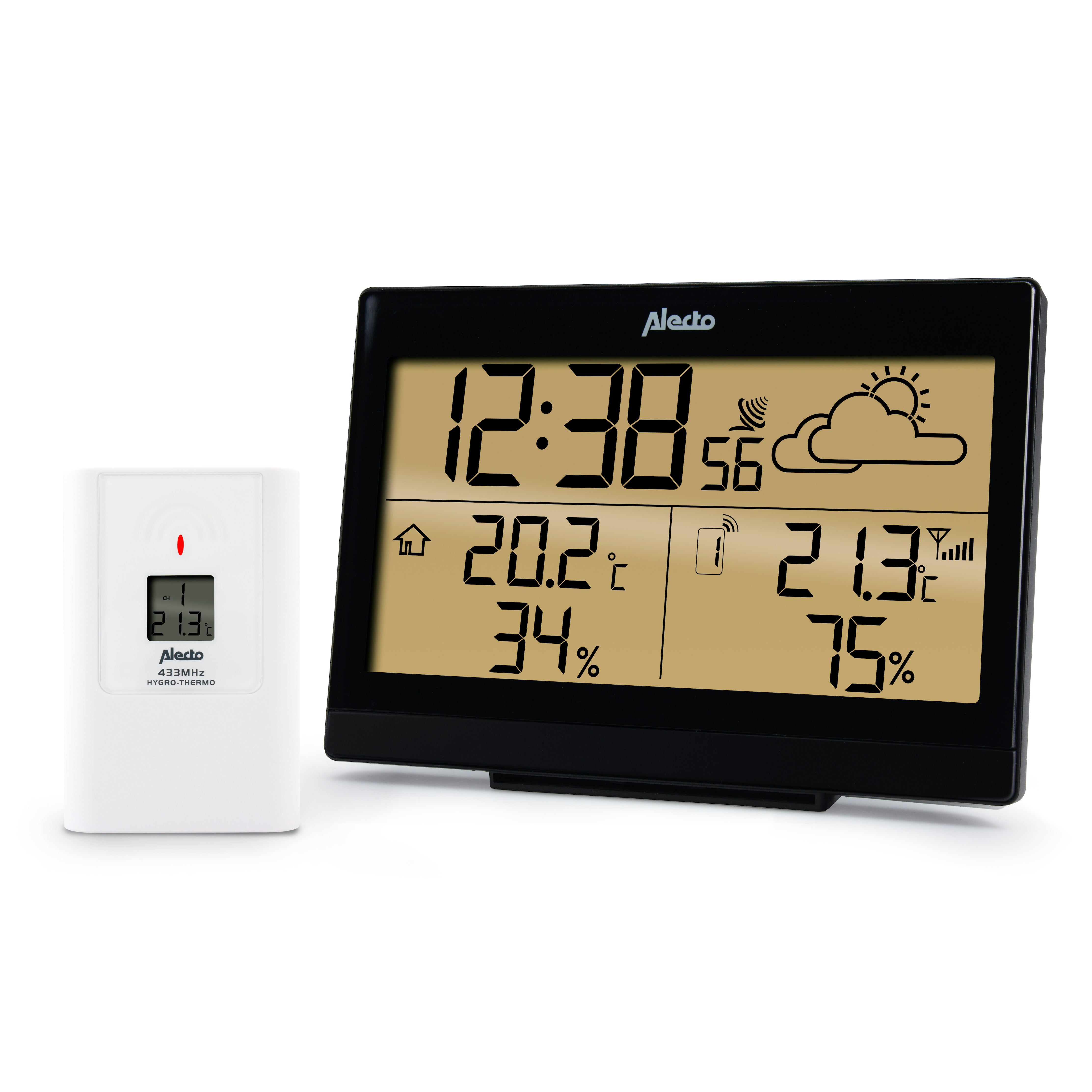 Wetterstation mit Funksensor Schwarz
