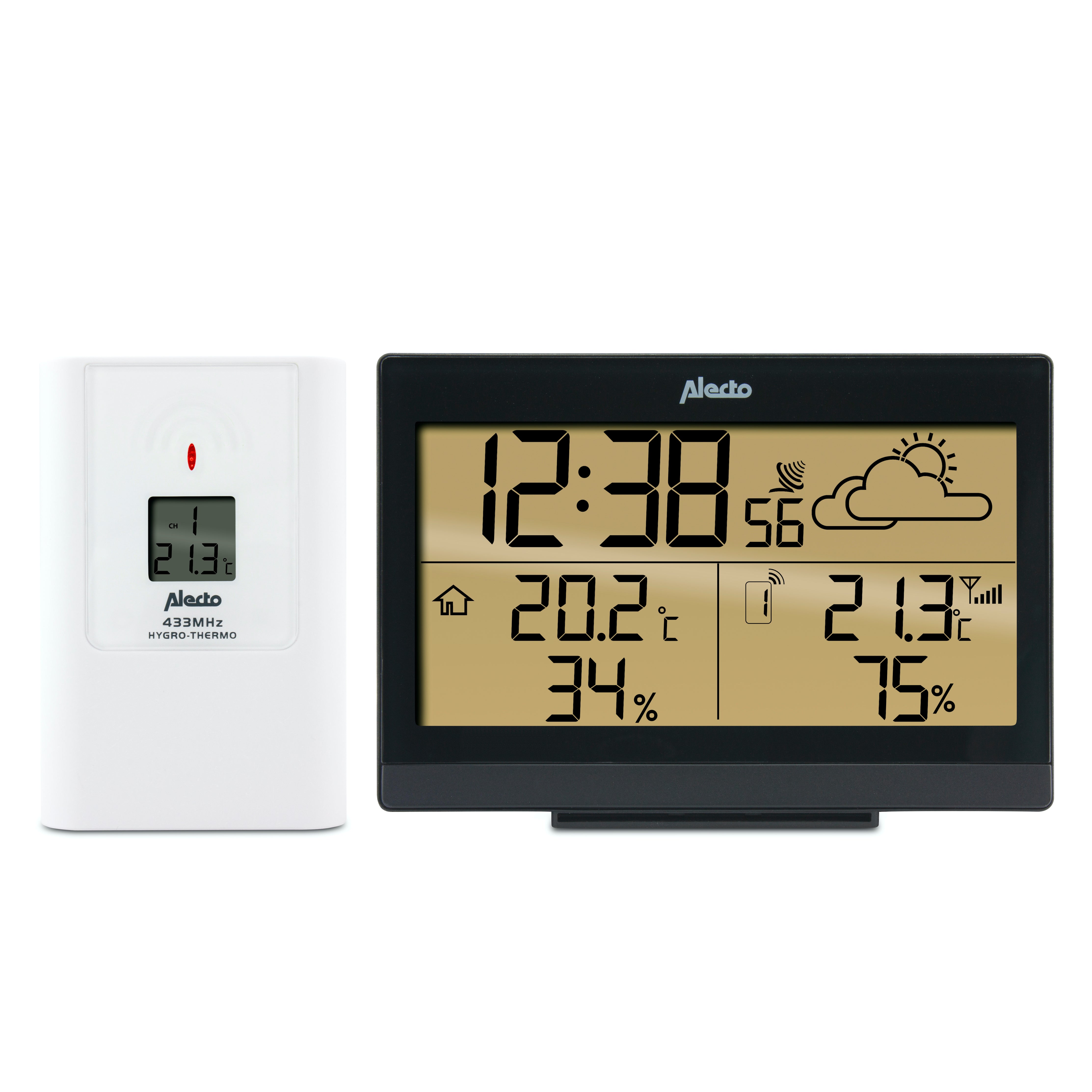 Wetterstation mit Funksensor Schwarz