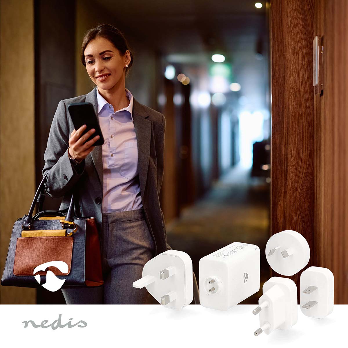 Reise-Adapter | 100 - 240 V AC 50/60 Hz | 65 W | Weiss