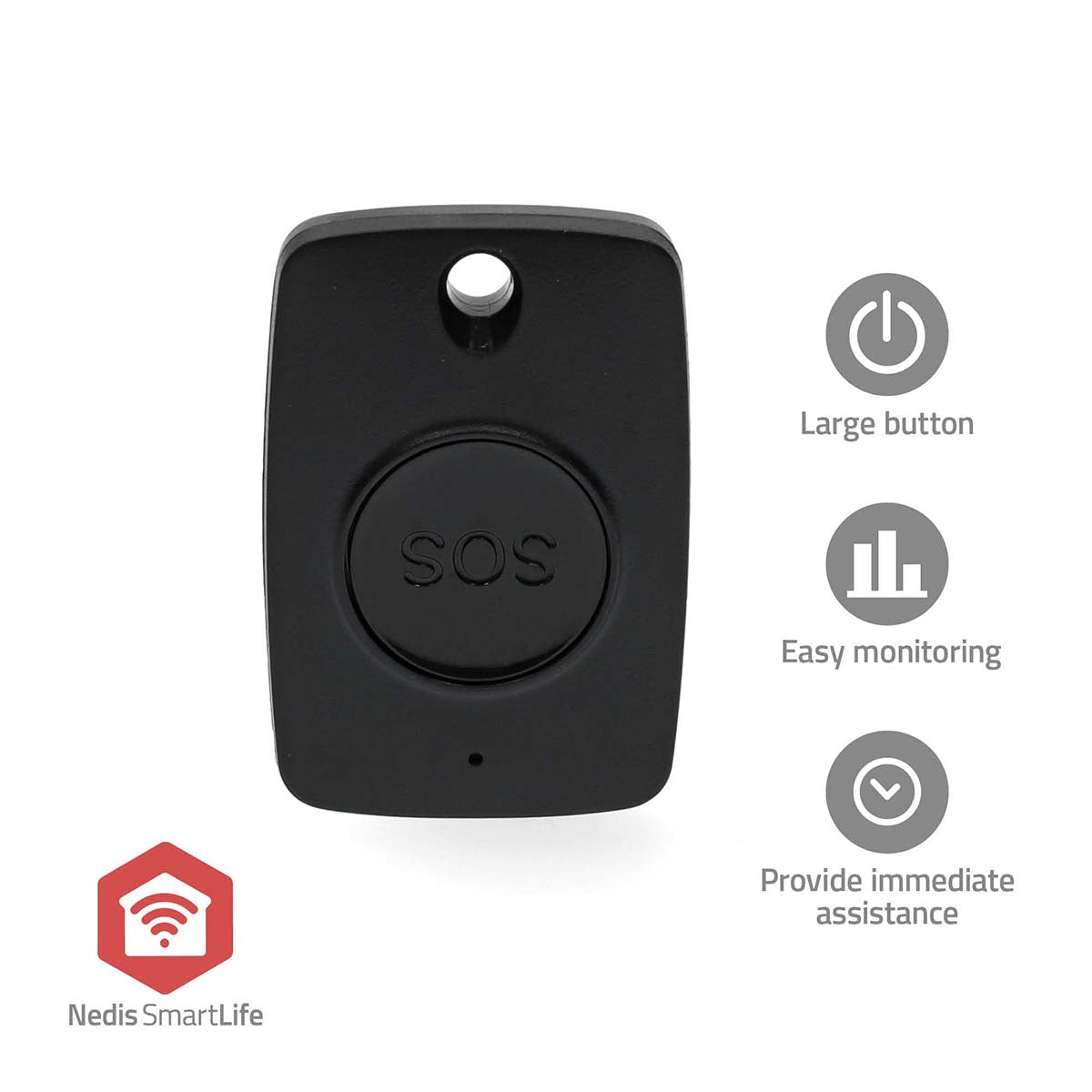 Smart-Panik-Knopf | Zigbee 3.0 | Batterietyp – Energie: CR2450 | Schwarz