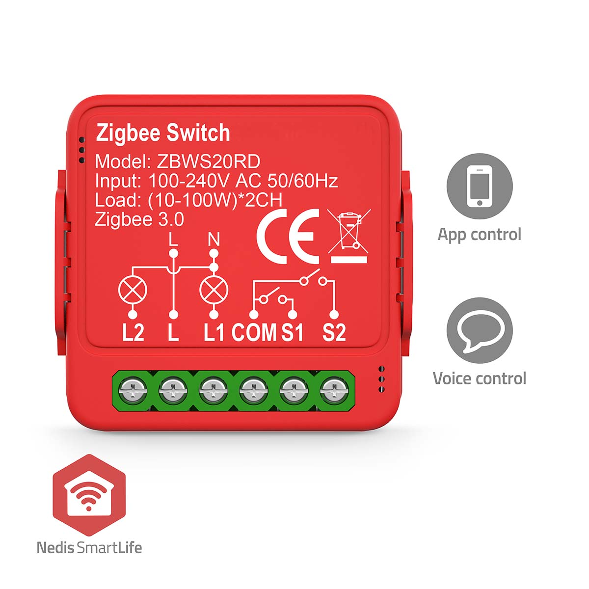 SmartLife Power Switch | Zigbee 3.0 | 2x100 W | Terminal Anschluß | App erhältlich für: Android™ / IOS