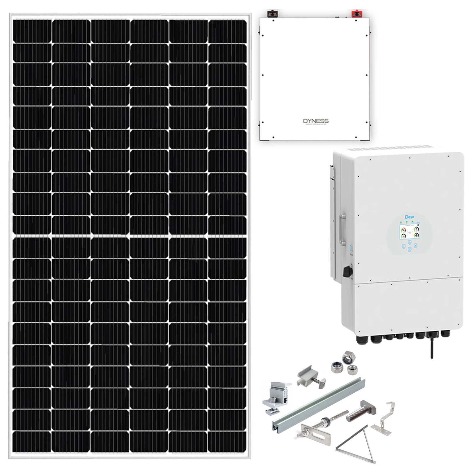 asdec life® Photovoltaik Komplettpaket 4 -  Hybrid 6 KW  mit Batterie Energie-Speichersystem Ziegeldach hochkant