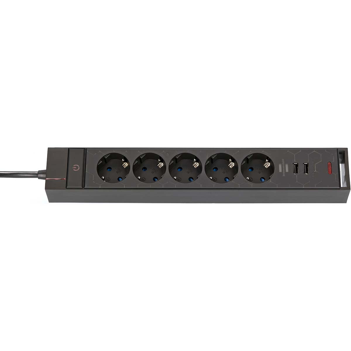 Gaming Steckdose GSL 05 5-fach mit 2 USB Ladefunktionen 1,5m H05VV-F3G1.5 TYPE F