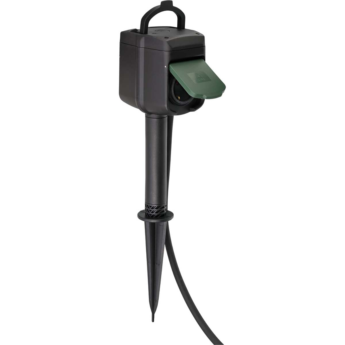 brennenstuhl®Connect WIFI Smart Outdoor Steckdose 2-fach / Smart Outdoor Steckdose IP44 mit Erdspieß und Montageplatte