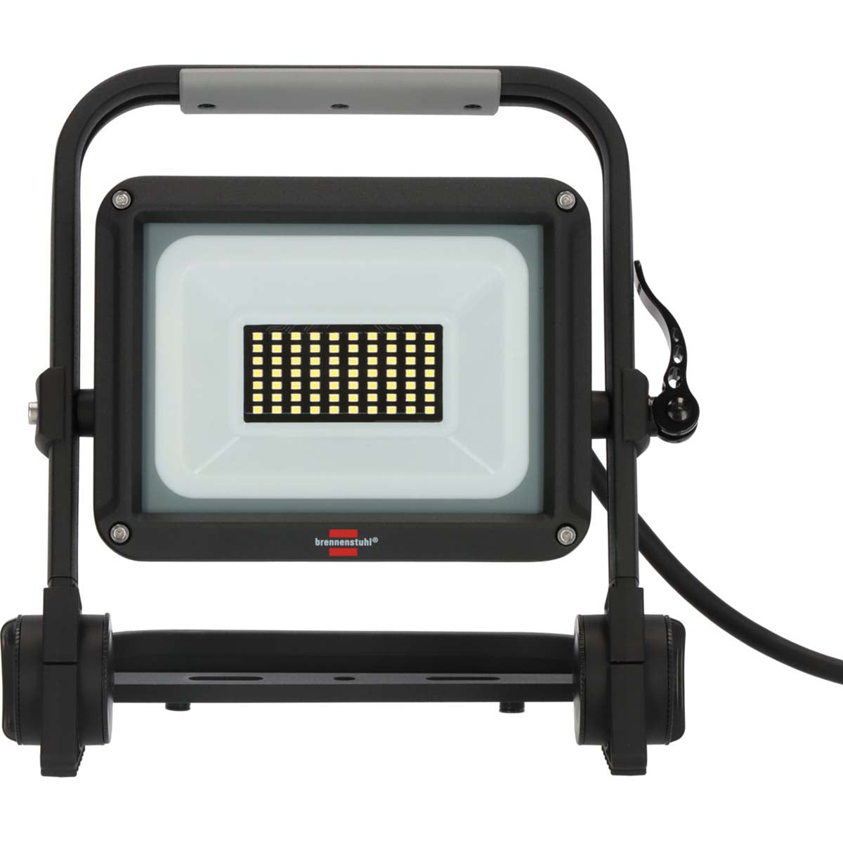 Mobile LED-Bauleuchte JARO 4060 M / LED-Notbeleuchtung für außen 30W (Arbeitsleuchte mit 3m Kabel und Schnellspanner, LED-Fluter IP65, 3450lm)