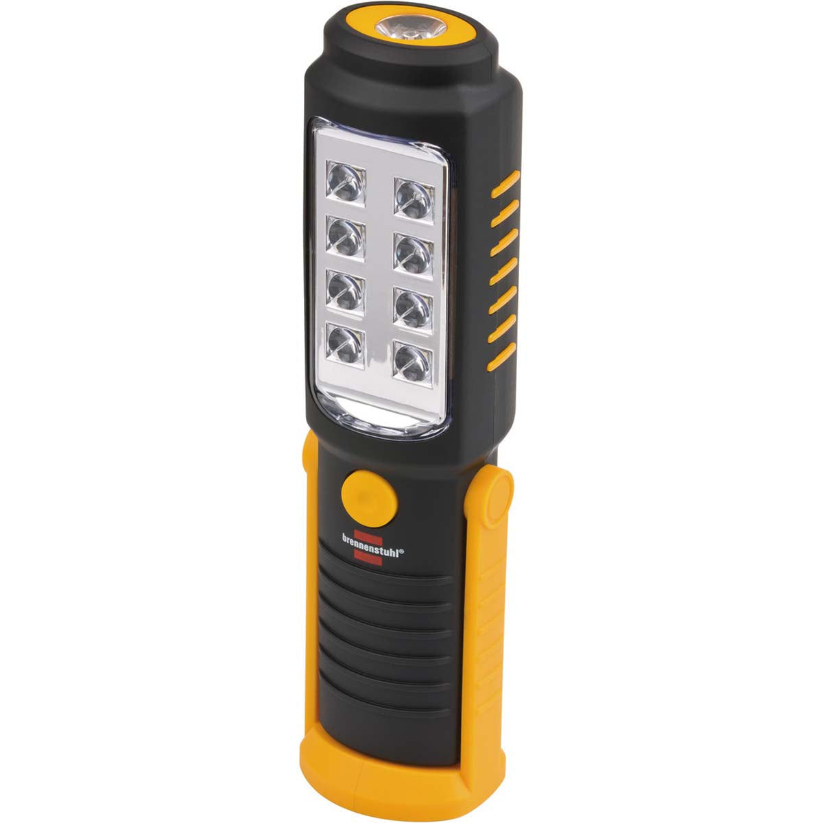 Tragbare Inspektions-LED-Leuchte mit 8 + 1 hellen SMD-LEDs (batteriebetrieben, max. 10 Stunden Leuchtdauer, drehbarer Haken, Magnet)