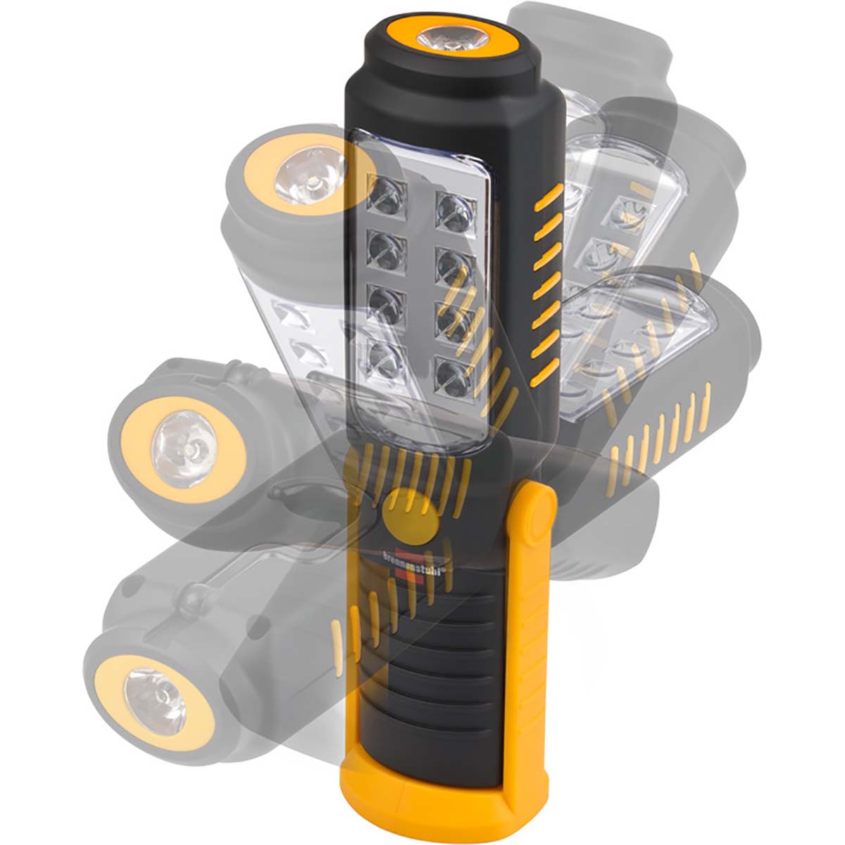 Tragbare Inspektions-LED-Leuchte mit 8 + 1 hellen SMD-LEDs (batteriebetrieben, max. 10 Stunden Leuchtdauer, drehbarer Haken, Magnet)