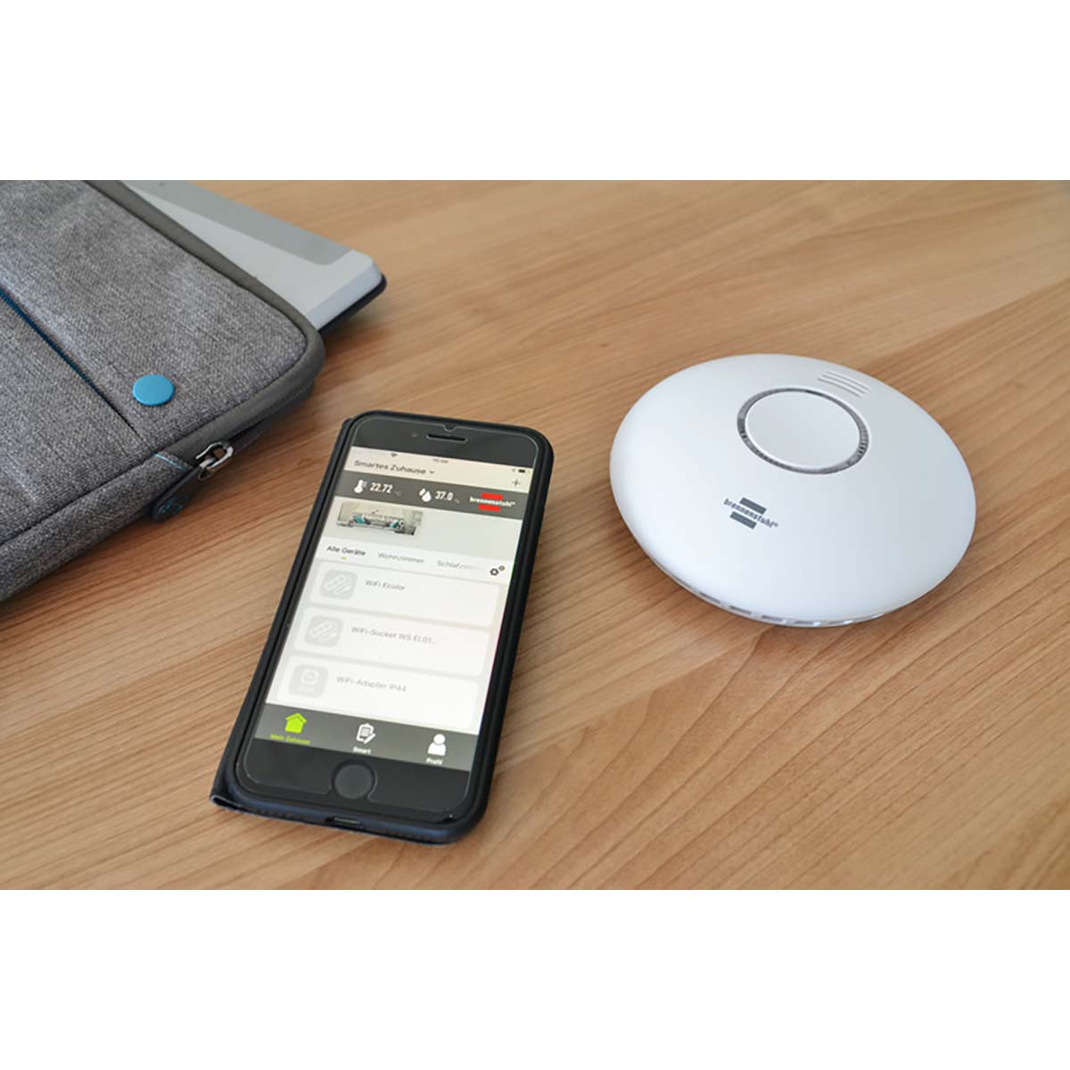 brennenstuhl®Connect Smarte Rauch- und Wärmemelder WRHM01 mit App-Benachrichtigung und durchdringendem Alarmsignal 85 Db