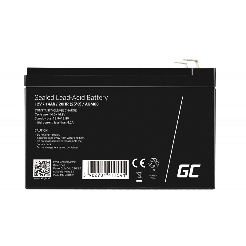 Green Cell Ersatzbatterie AGM08 12V/14Ah