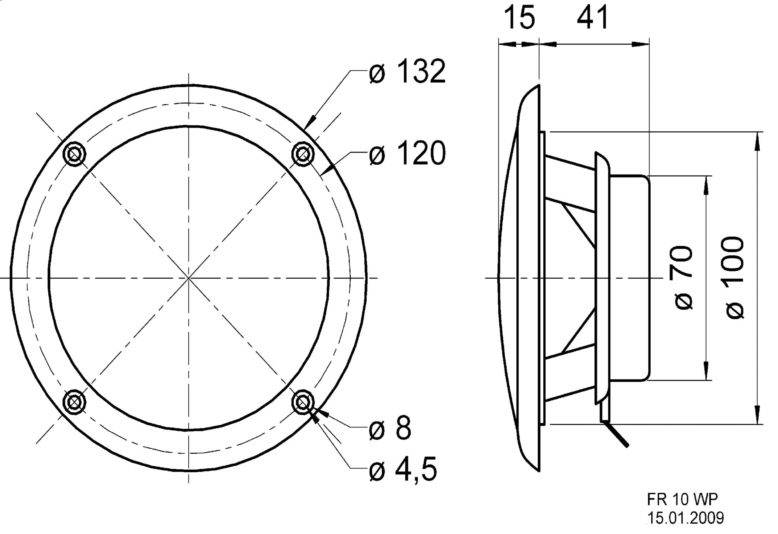 FR 10 WP - 4 Ohm (weiß) - Salzwasserfester 10 cm (4") Breitbandlautsprecher