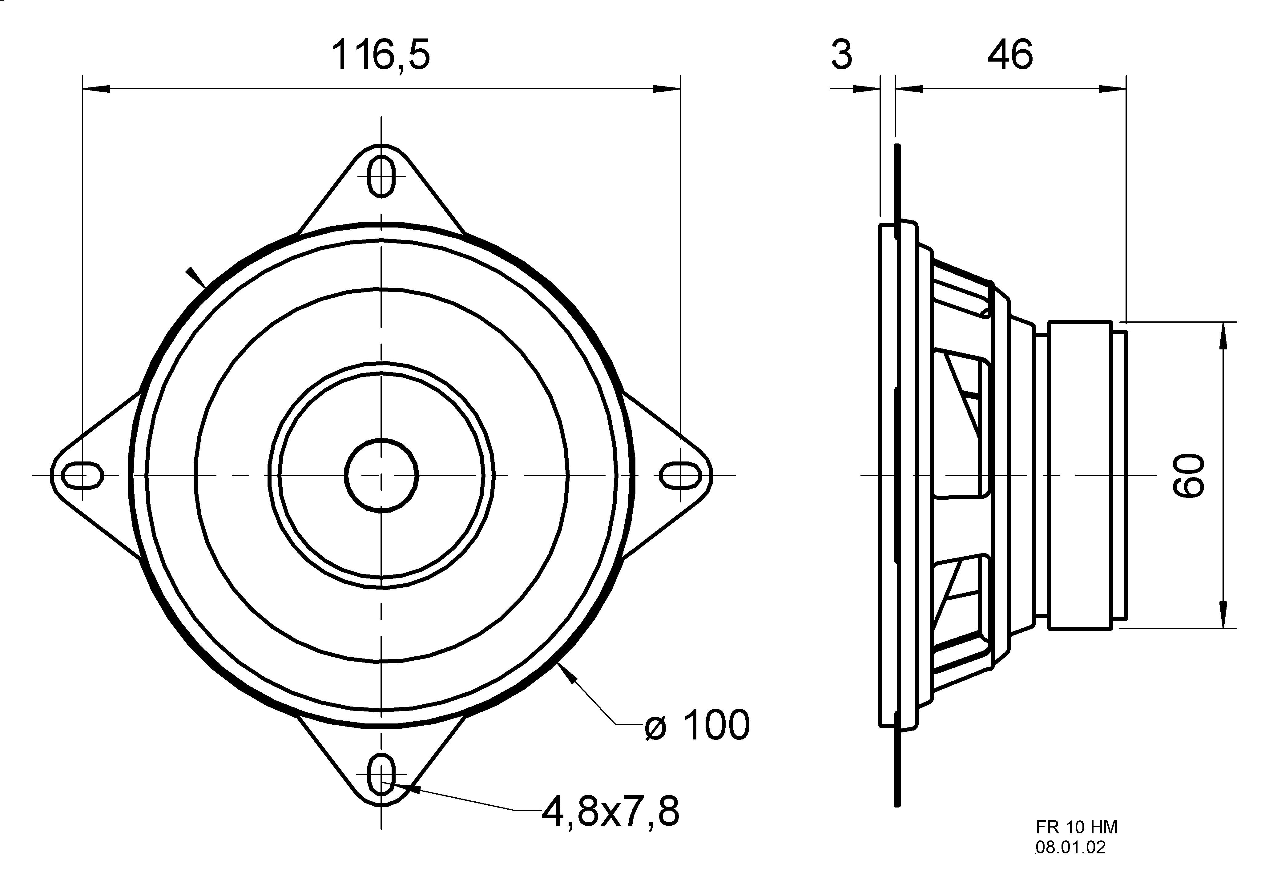 FR 10 HM - 4 Ohm - 10 cm (4") Breitbandlautsprecher