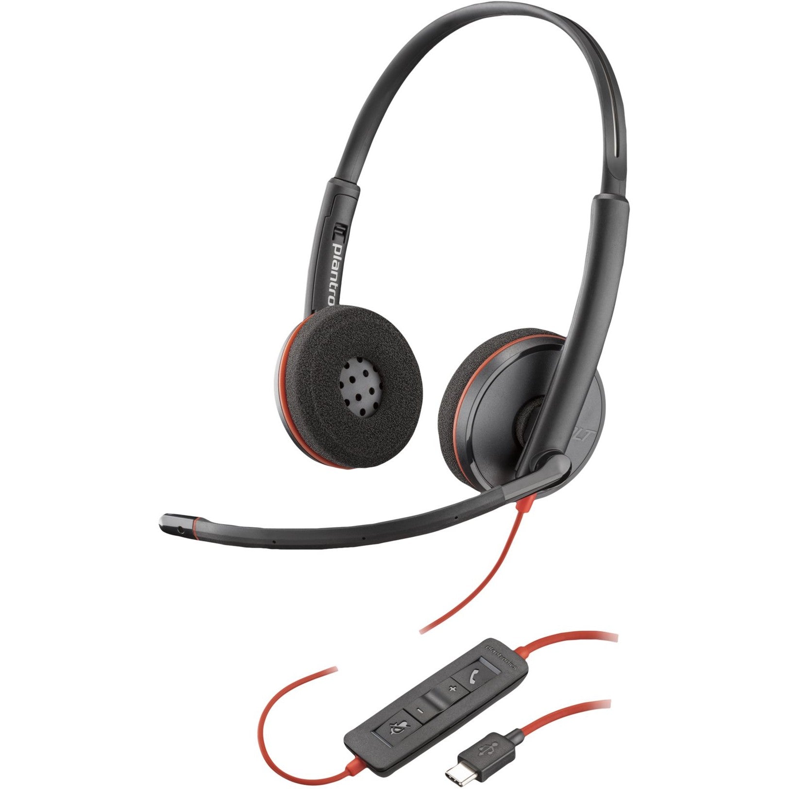 HP Poly Blackwire 3220 Stereo USB-C Headset +USB-C/A Adapter (Bulk) (209749-201/209745-201)