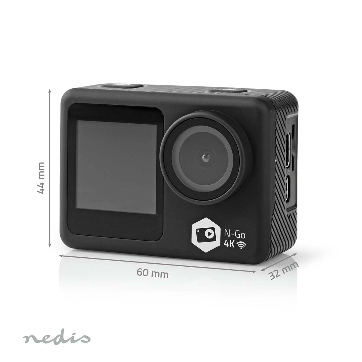 Action Cam | 4K@30fps | 16 MPixel | Wasserdicht bis: 30.0 m | 90 min | Wi-Fi | App erhältlich für: Android™ / IOS | Inkl. halterung | Schwarz